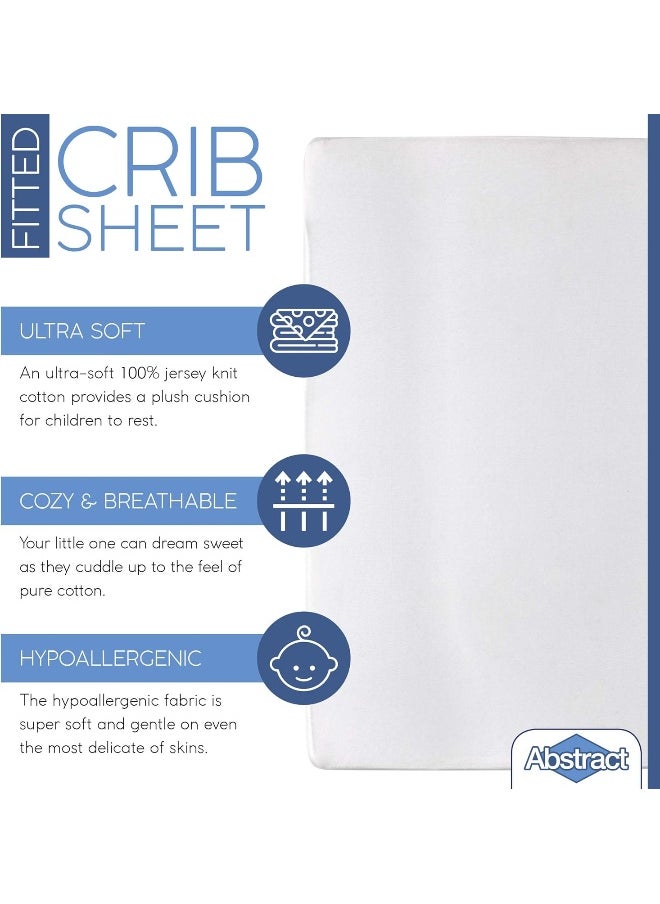 Abstract Fitted Knit Crib Sheet - Best Crib Sheet for Baby - Infant | Toddler 100% Cotton Jersey Knit Deep Fitted Bed Sheet