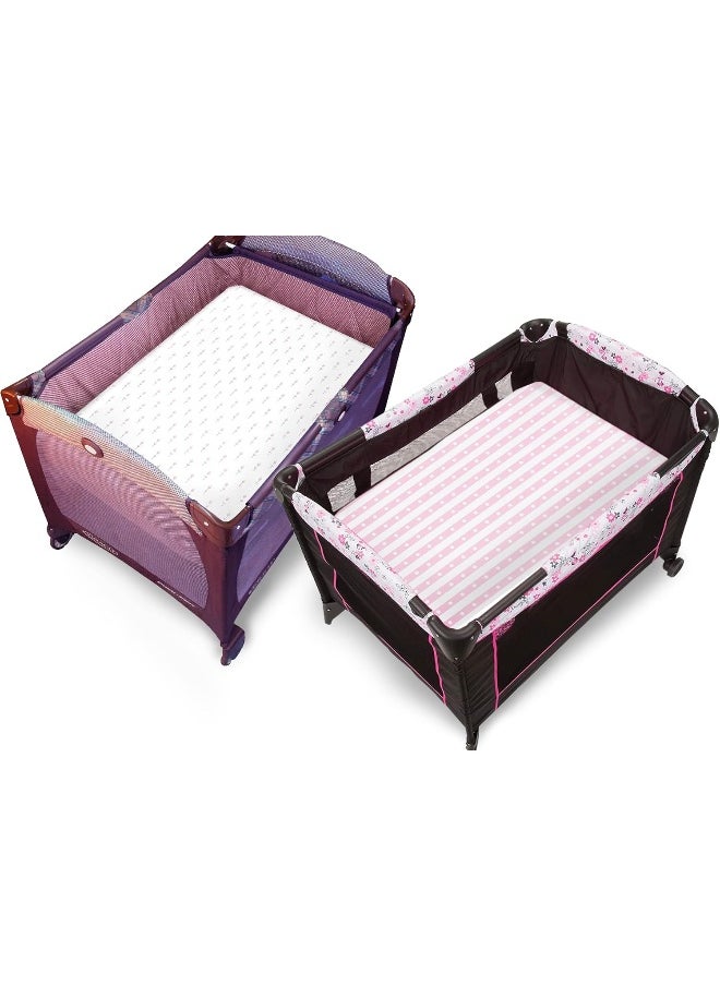 Cambria Baby 100% Organic Cotton Sheets for Pack 'n Play and Other Portable/Mini Cribs