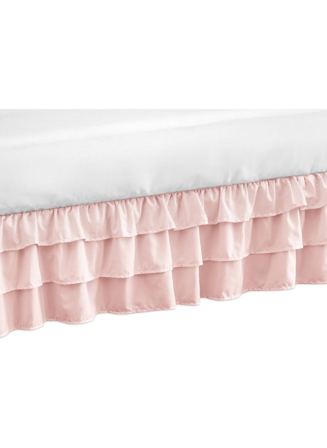Sweet Jojo Designs Solid Color Blush Pink Shabby Chic Girl Ruffled Crib Bed Skirt Dust Ruffle for Harper Collection