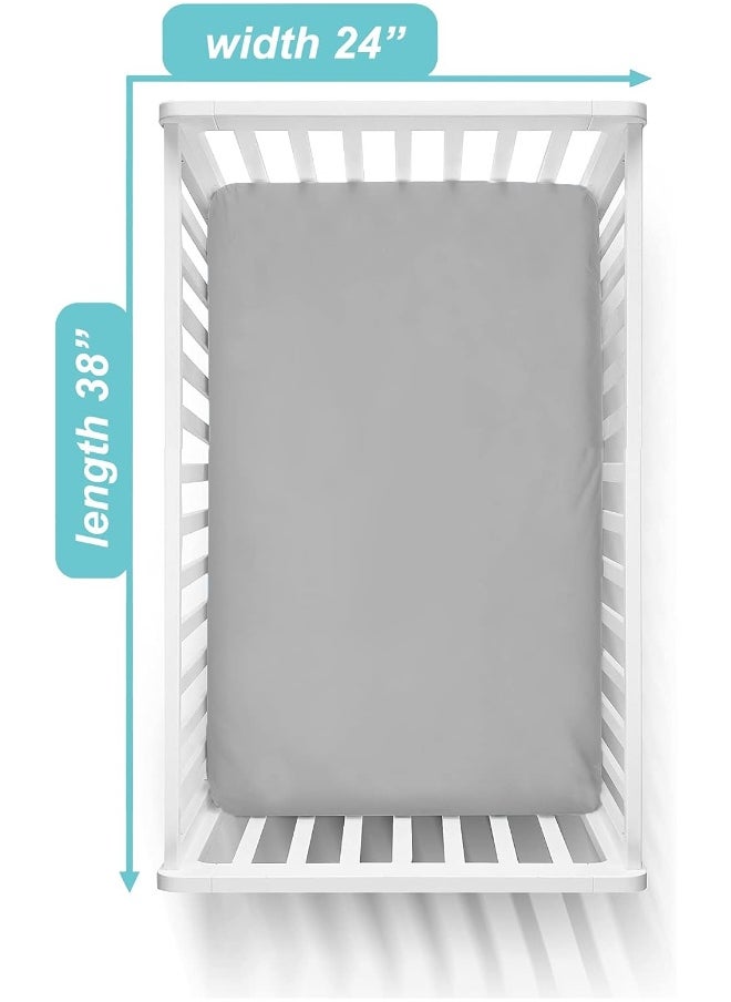 American Baby Company 100% Natural Cotton Value Jersey Knit Fitted Portable/Mini-Crib Sheet, Gray, 24