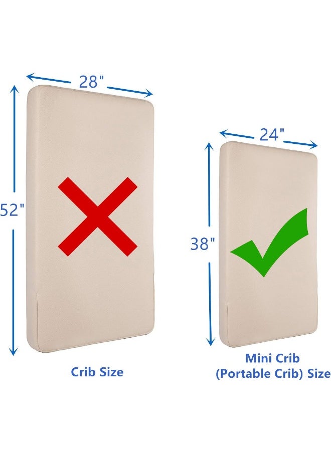 American Baby Company Waterproof Fitted Porta/Mini Crib Protective Mattress Pad Cover, White, for Boys and Girls, 1 Count (Pack of 1)