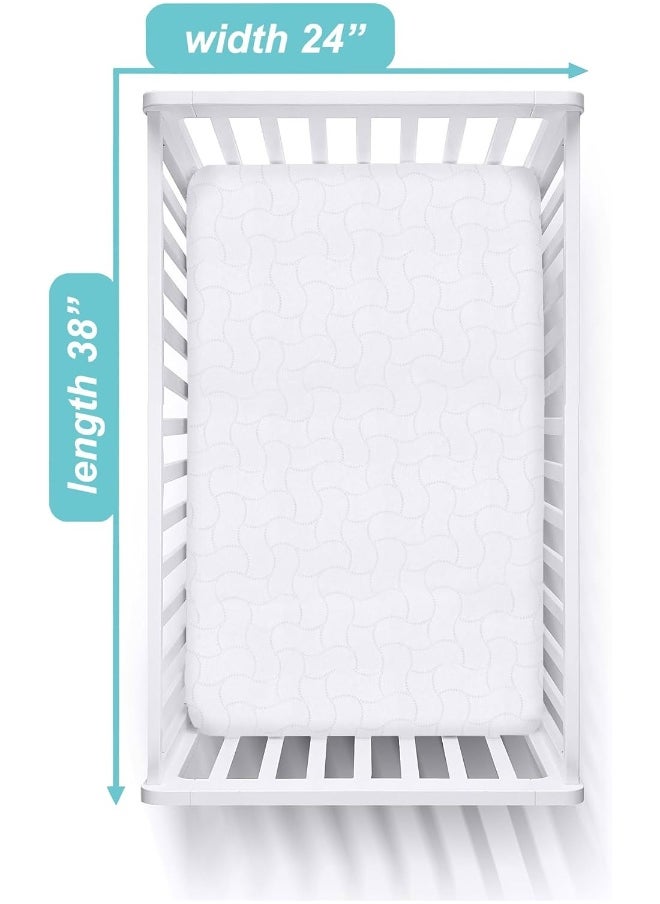 American Baby Company Waterproof Fitted Porta/Mini Crib Protective Mattress Pad Cover, White, for Boys and Girls, 1 Count (Pack of 1)