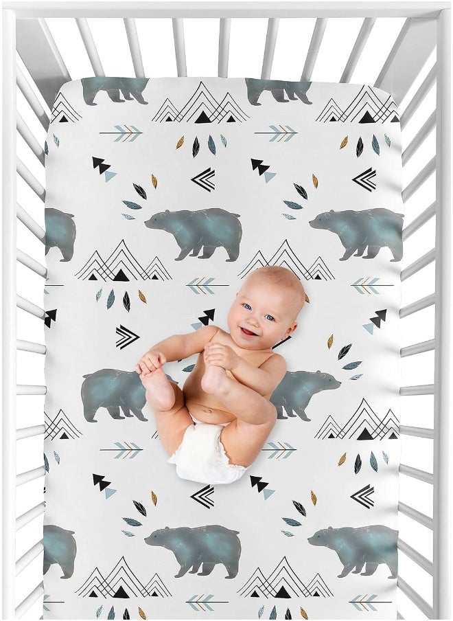Sweet Jojo Designs Baby or Toddler Fitted Crib Sheet for Bear Mountain Watercolor Collection