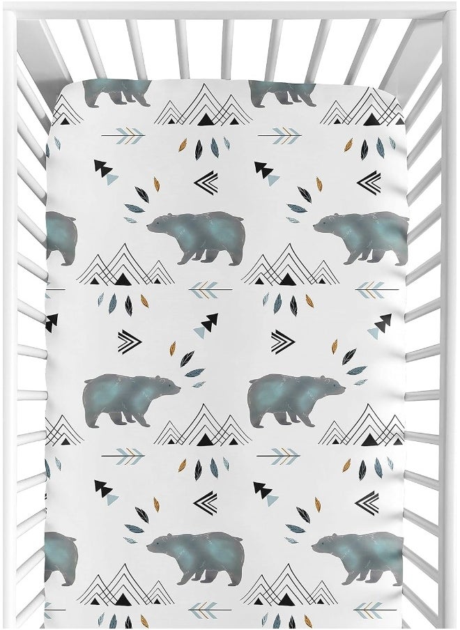 Sweet Jojo Designs Baby or Toddler Fitted Crib Sheet for Bear Mountain Watercolor Collection