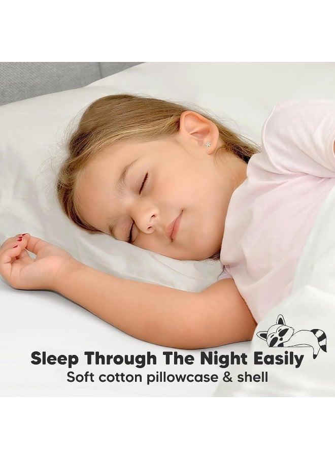 Toddler Pillow with Pillowcase - 13x18 My Little Dreamy Kids Travel Bed Pillows for Sleeping, Organic Cotton Small Pillowcase, Soft & Breathable, Machine Washable, Toddlers 2-5 Years Old (Clay)