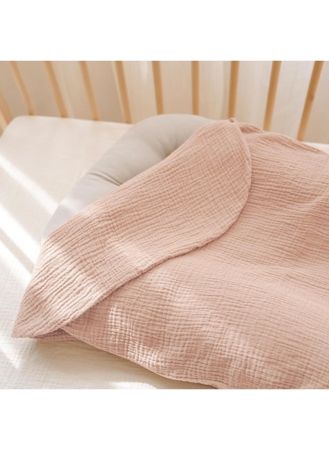 Konssy Muslin Baby Lounger Cover 2 Pack, 100% Cotton Newborn Lounger Cover, Soft and Breathable Baby Nest Slipcover for Boys Girls