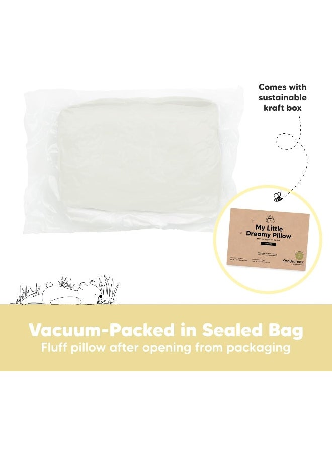 KeaBabies 2-Pack Toddler Pillow 13x18 - Soft Organic Cotton Kids Travel Bed Pillows for Sleeping, School, Nap, Machine Washable, Toddlers 2 to 5, Pillowcase Sold Separately (Pearl Gray)