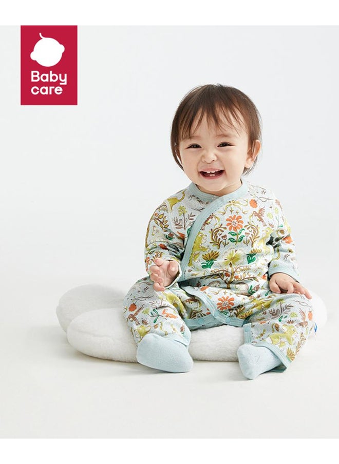 Babycare - Baby Onesies, Royal Lion Romper in Green (1–3 Months) | Soft Cotton, Newborn Bodysuit for Baby Boys & Girls | Ideal for New Moms, Expecting Mothers, Baby Shower Gift, Snap Closure, Breathable, Easy to Wear