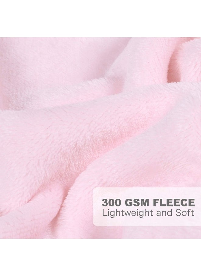 TILLYOU Toddler Flannel Blanket - Warm Cozy Baby Blanket for Boys and Girls, Smooth Cute Lightweight Blanket for Bedding Crib Stroller, 40×50 inches, Pink