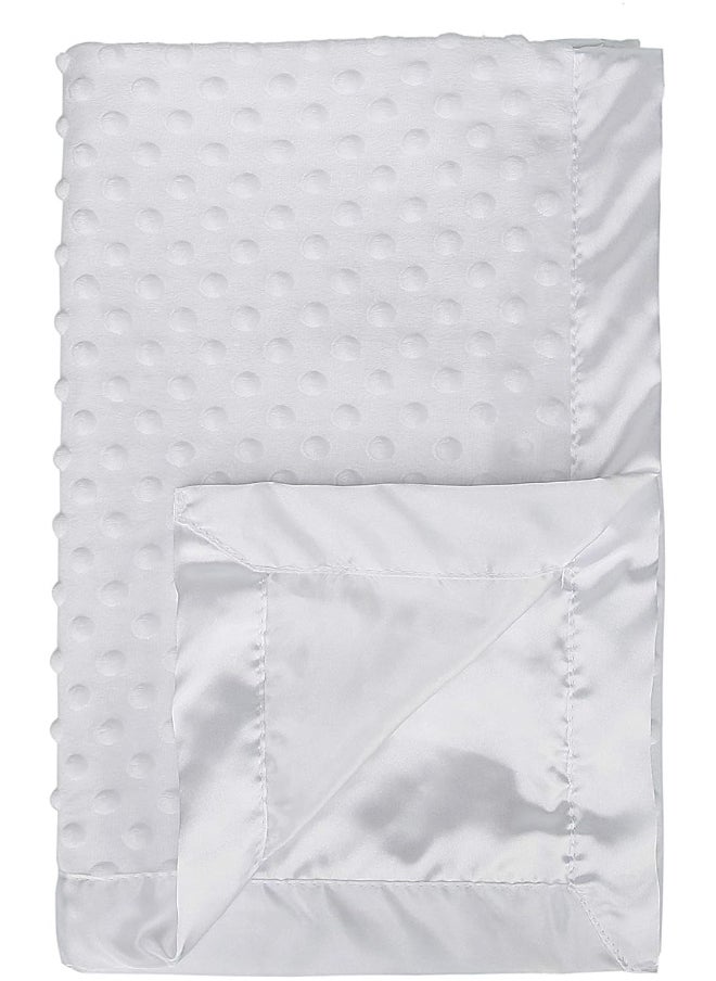 Pro Goleem Baby Minky Dot Blanket with Satin Backing for Girls (Pink, 30'' x 40'') White YETW