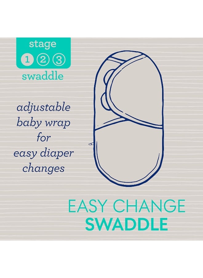 SwaddleMe Luxe Easy Change Swaddle – Size Small/Medium, 0-3 Months, 2-Pack (Water Color Indigo)
