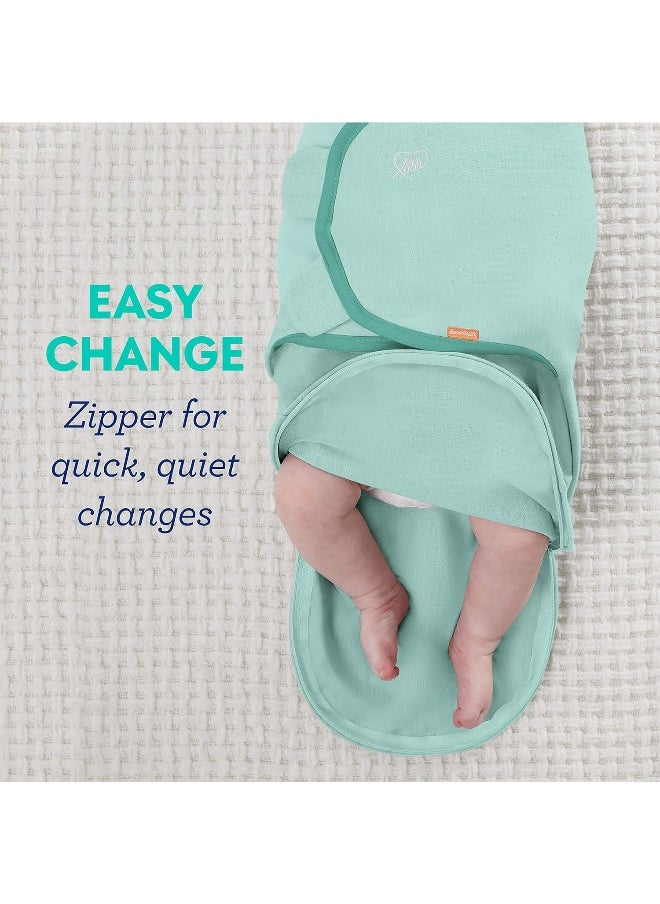 SwaddleMe Luxe Easy Change Swaddle – Size Small/Medium, 0-3 Months, 2-Pack (Water Color Indigo)