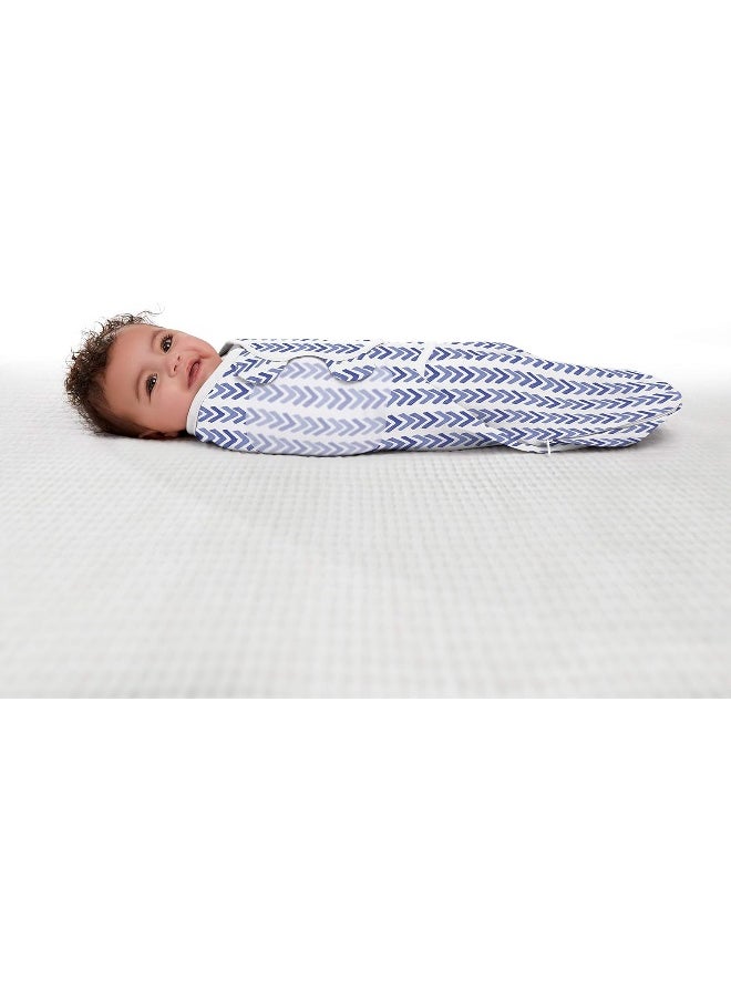SwaddleMe Luxe Easy Change Swaddle – Size Small/Medium, 0-3 Months, 2-Pack (Water Color Indigo)