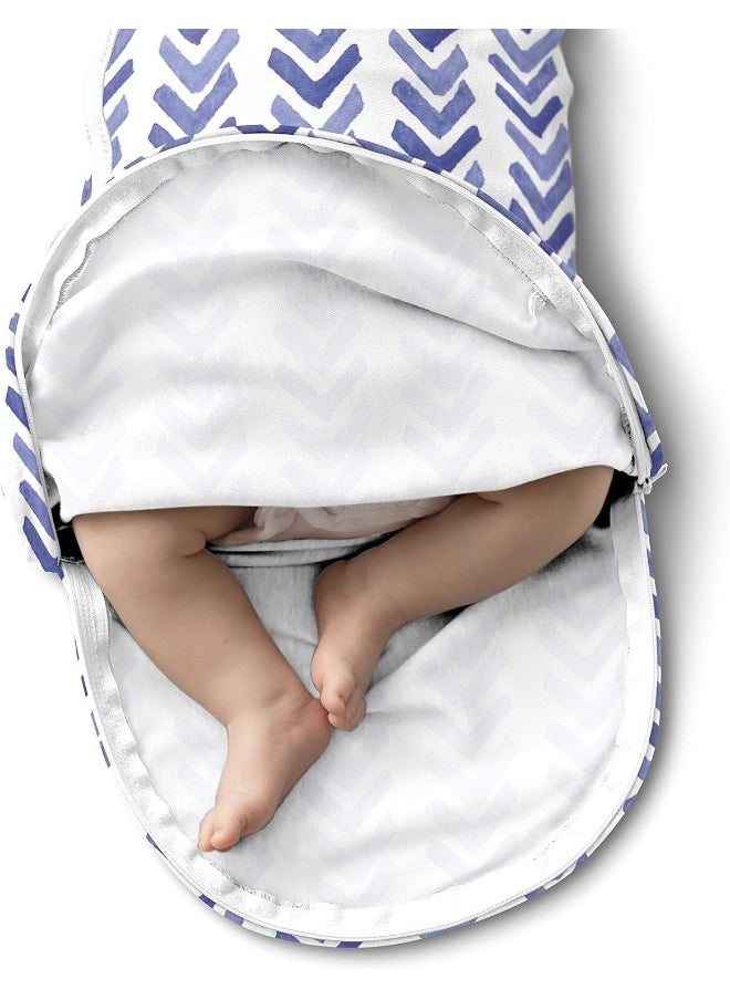 SwaddleMe Luxe Easy Change Swaddle – Size Small/Medium, 0-3 Months, 2-Pack (Water Color Indigo)