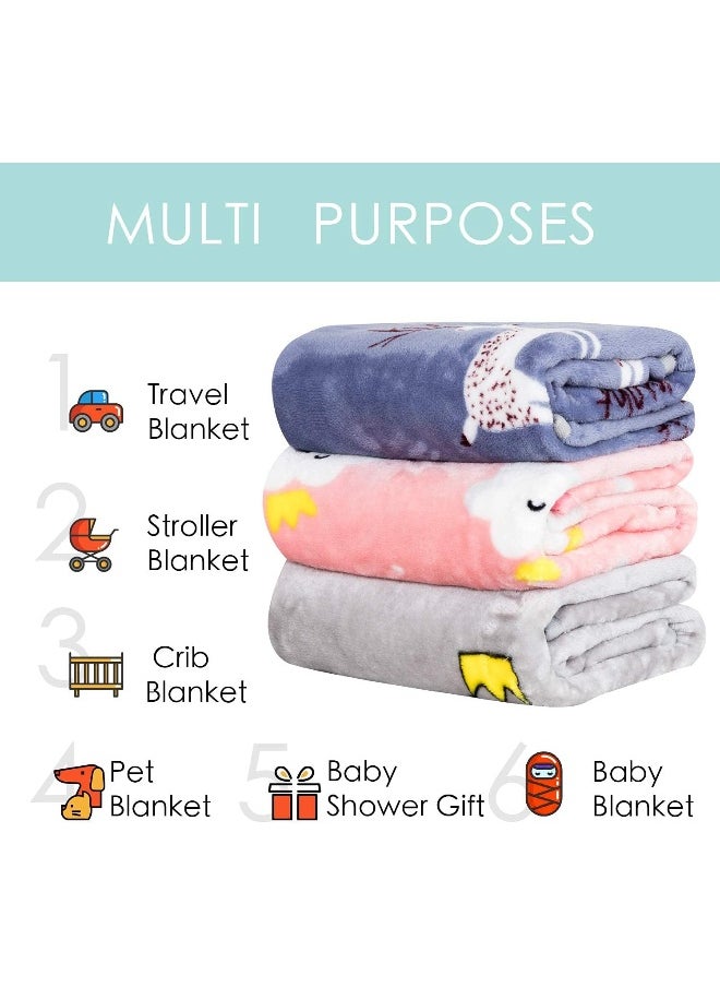 TILLYOU Micro-Fleece Plush Soft Baby Blanket Allergy-Free Fluffy Warm Toddler Bed/Crib Blanket, Oversized Lightweight Flannel Daycare Nap Blanket/Kids Sleeping/Tummy Time Blanket, 39x47 Pink Cloud