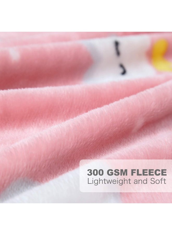 TILLYOU Micro-Fleece Plush Soft Baby Blanket Allergy-Free Fluffy Warm Toddler Bed/Crib Blanket, Oversized Lightweight Flannel Daycare Nap Blanket/Kids Sleeping/Tummy Time Blanket, 39x47 Pink Cloud