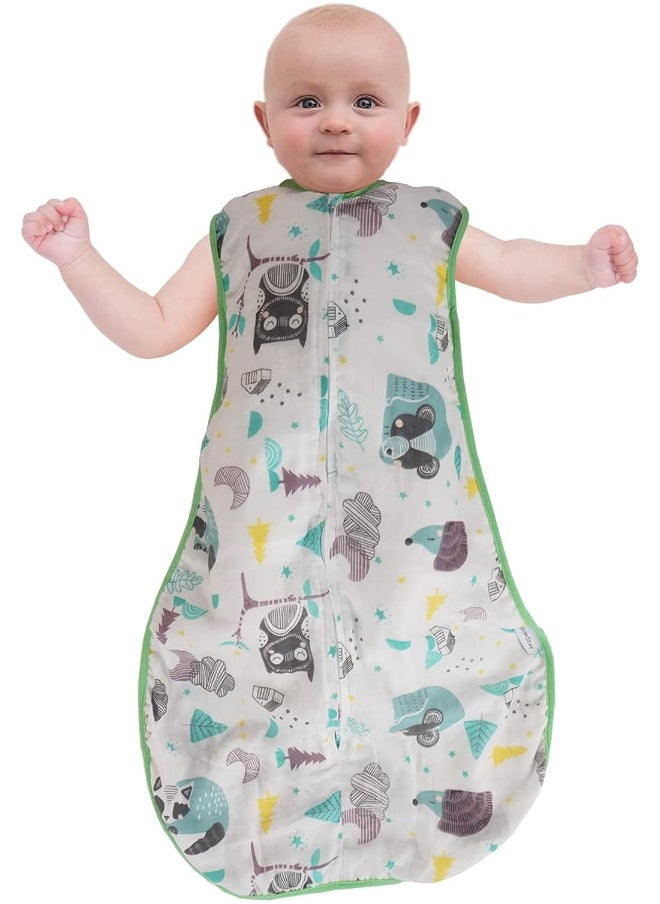 Toddler Sleeping Sack Muslin Cotton Lightweight Wearable Blanket Thin Summer Sleeping Bag Baby Sleeveless Sleep Sacks 0.5 Tog Boy Soft 6-12 Months Girl Infant Sleep Bag 12-18 Months Toddler 2T