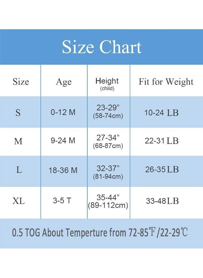 Toddler Sleeping Sack Muslin Cotton Lightweight Wearable Blanket Thin Summer Sleeping Bag Baby Sleeveless Sleep Sacks 0.5 Tog Boy Soft 6-12 Months Girl Infant Sleep Bag 12-18 Months Toddler 2T