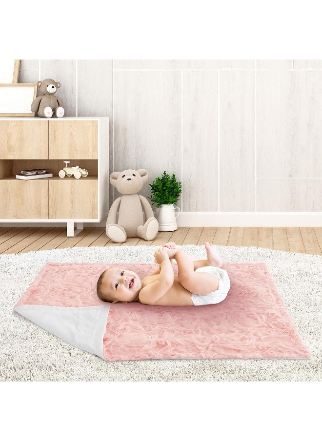 Pink Floral Rose Baby Girl Blanket Receiving Security Swaddle for Newborn or Toddler Nursery Car Seat Stroller Soft Minky - Solid Light Blush Flower Elegant Boho Shabby Chic Luxury