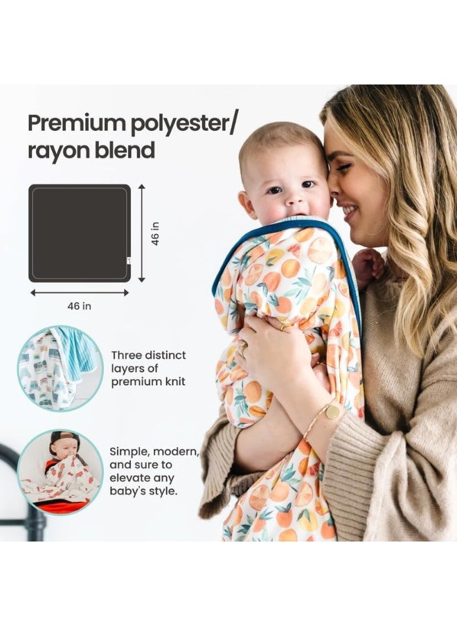 Copper Pearl Large Premium Knit Baby 3 Layer Stretchy Quilt Blanket 'Bliss'