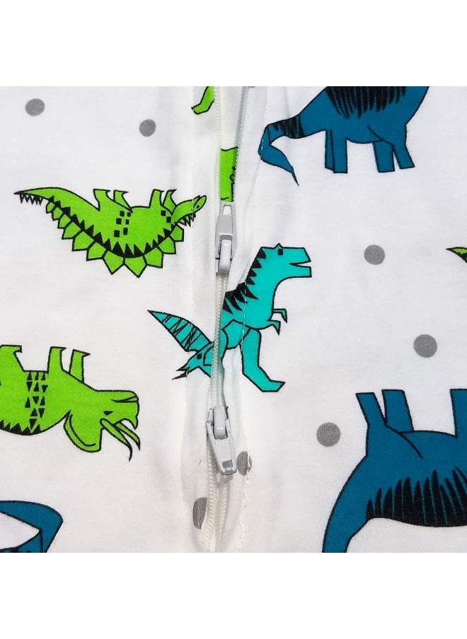 Enrich YLife Baby Dinosaur Swaddle Cotton Split Sleeping Bag Swaddle Wearable Blanket for Boys and Girls, 4 Season, 3-9 Months (Green Dinosaur)