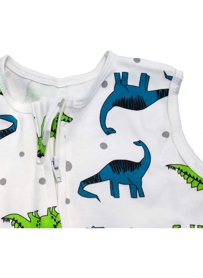 Enrich YLife Baby Dinosaur Swaddle Cotton Split Sleeping Bag Swaddle Wearable Blanket for Boys and Girls, 4 Season, 3-9 Months (Green Dinosaur)