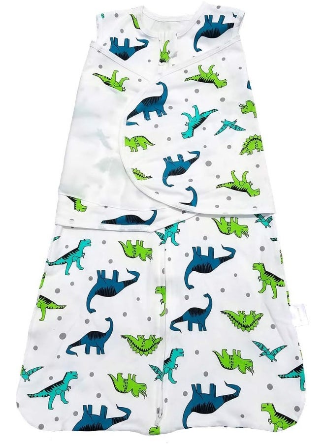 Enrich YLife Baby Dinosaur Swaddle Cotton Split Sleeping Bag Swaddle Wearable Blanket for Boys and Girls, 4 Season, 3-9 Months (Green Dinosaur)