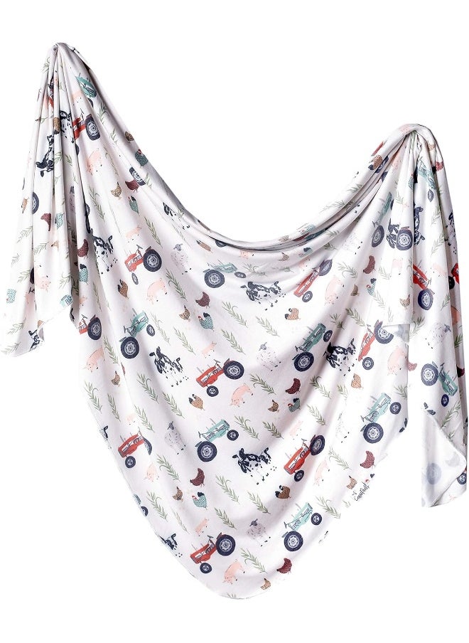Copper Pearl Large Premium Knit Baby Swaddle Receiving Blanket Jo