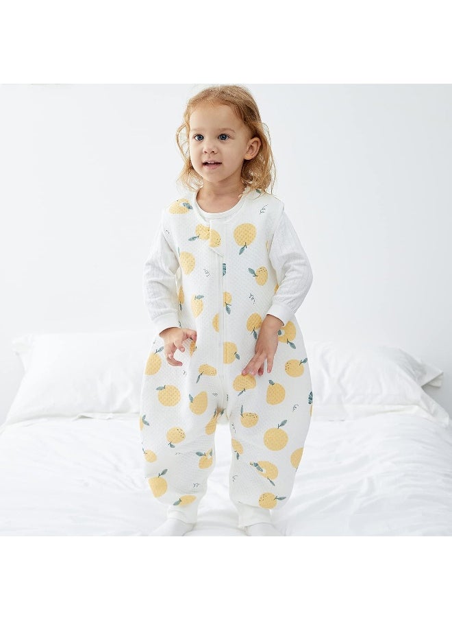 Duomiaomiao Unisex Baby Sleep Sack with Feet, All Seasons 1.0 TOG Sleeveless Lightweight & Breathable Toddler Sleeping Sack