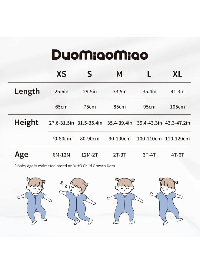 Duomiaomiao Unisex Baby Sleep Sack with Feet, All Seasons 1.0 TOG Sleeveless Lightweight & Breathable Toddler Sleeping Sack
