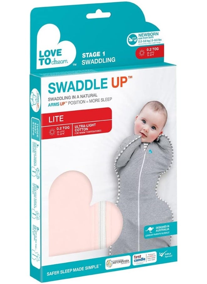 Love To Dream Swaddle Blanket. Newborn Essentials For 0-6 Months Baby Girls And Boys. 0.2 TOG Sleeping Bag With Arms, Provides Comfortable Quiet Sleep. Cotton Fabric (Pink, S)