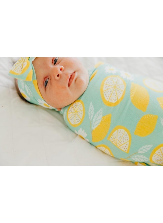 Copper Pearl Baby Swaddle Blanket - Wearable Premium Knit Baby Blanket, Large Soft Stretchy Receiving Blankets for Baby Boy and Girl, Swaddles for Newborn, Infant, and Toddler (Lemon)