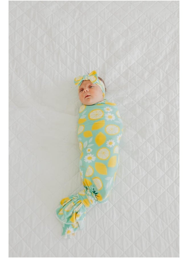 Copper Pearl Baby Swaddle Blanket - Wearable Premium Knit Baby Blanket, Large Soft Stretchy Receiving Blankets for Baby Boy and Girl, Swaddles for Newborn, Infant, and Toddler (Lemon)