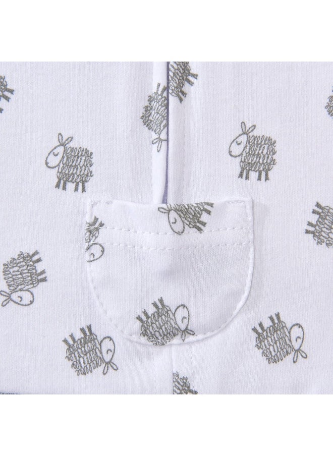 Halo Sleepsack Swaddle Cotton Lamb Scribble White, Size NB