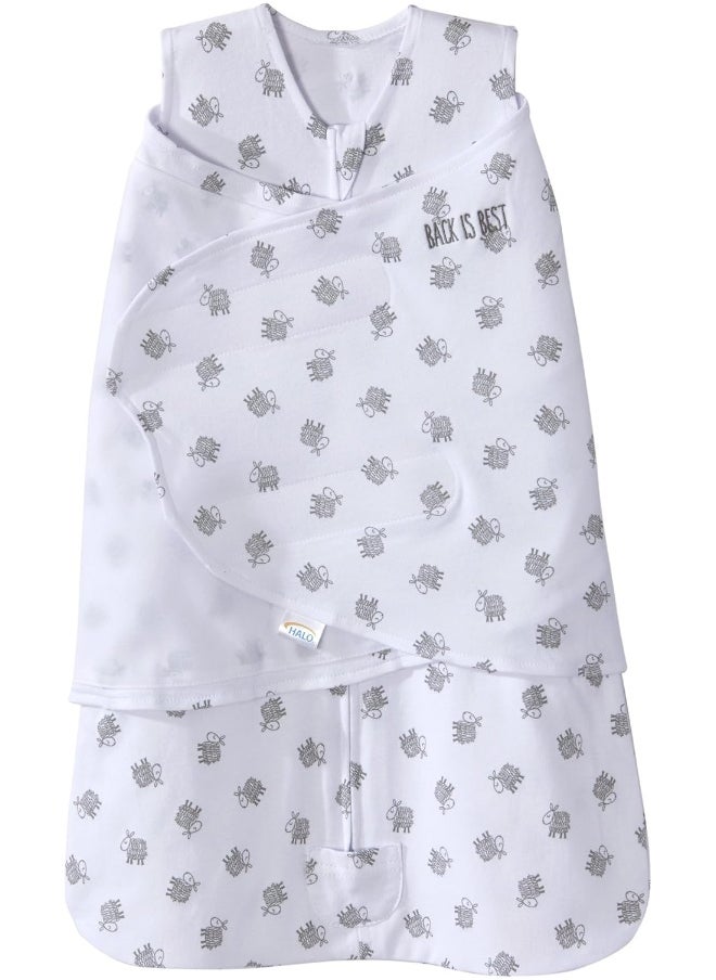 Halo Sleepsack Swaddle Cotton Lamb Scribble White, Size NB