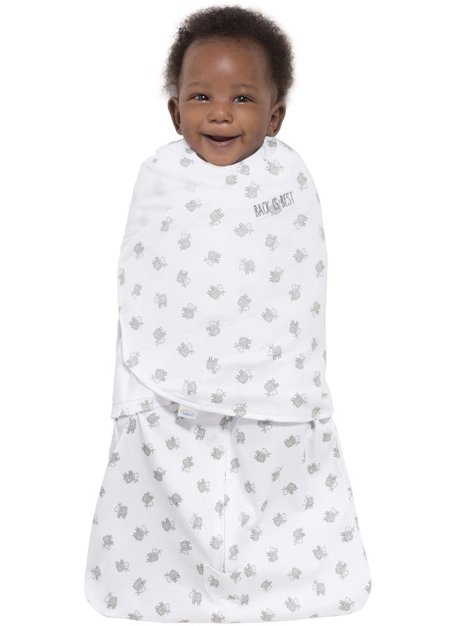 Halo Sleepsack Swaddle Cotton Lamb Scribble White, Size NB