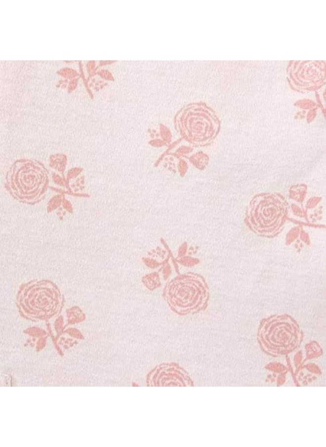 HALO 100% Cotton Sleepsack Swaddle, 3-Way Adjustable Wearable Blanket, TOG 1.5, Watercolor Rose Toss Blush, Small, 3-6 Months