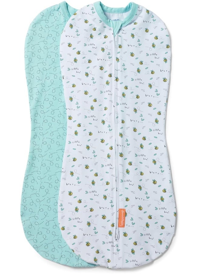 SwaddleMe Pod - Small/Medium, 2 Pack, Little Bees, 0-3 Months
