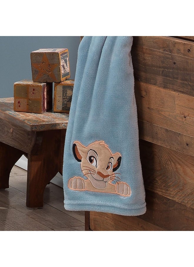 Lambs & Ivy Lion King Adventure Baby Blanket, Blue
