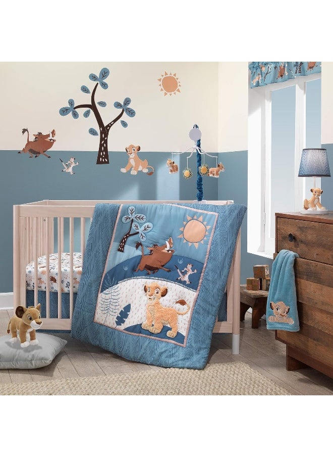 Lambs & Ivy Lion King Adventure Baby Blanket, Blue