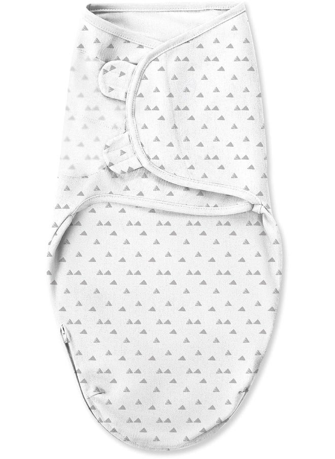 SwaddleMe Luxe Easy Change Swaddle, Ellie Elephant/Triangle Grey, Small/Medium (0-3 Months)