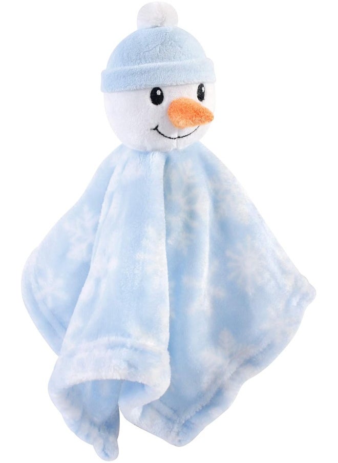 Hudson Baby Unisex Baby Animal Face Security Blanket, Snowman, One Size