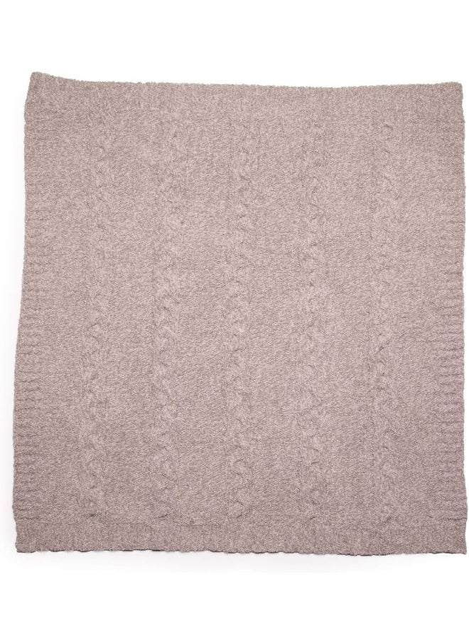 Barefoot Dreams CozyChic Heathered Cable Baby Blanket, Receiving Blanket, Newborn Fuzzy Blanket Toddler Infant Unisex Throw-30”x32”, Dove Gray