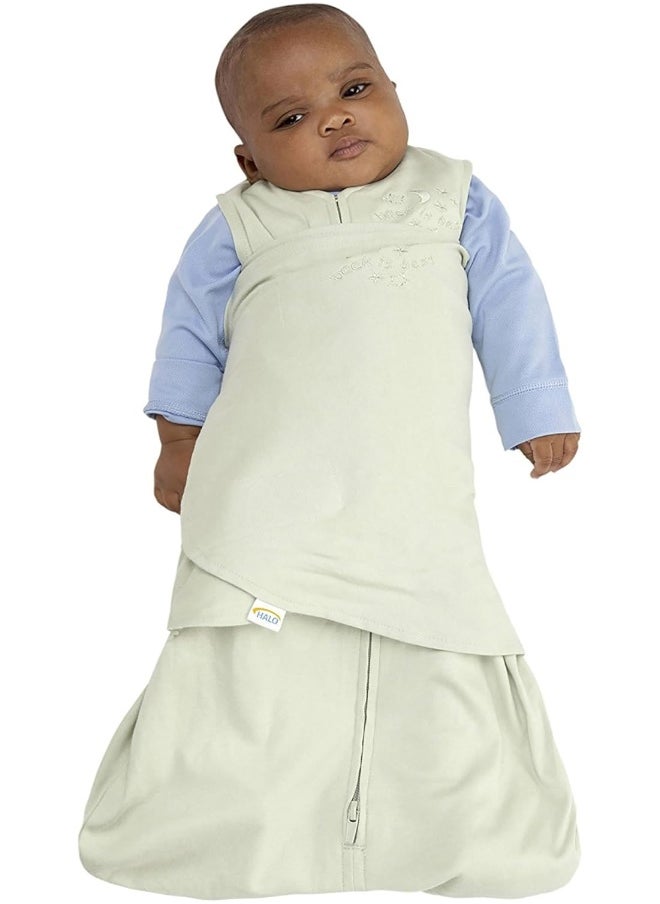 HALO 100% Cotton Sleepsack Swaddle, 3-Way Adjustable Wearable Blanket, TOG 1.5, Sage, Newborn, 0-3 Months