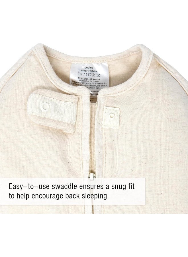 Woombie Original Baby Swaddling Blanket - Soothing, Cotton Baby Swaddle - Wearable Baby Blanket, Freebird, 14-19 lbs