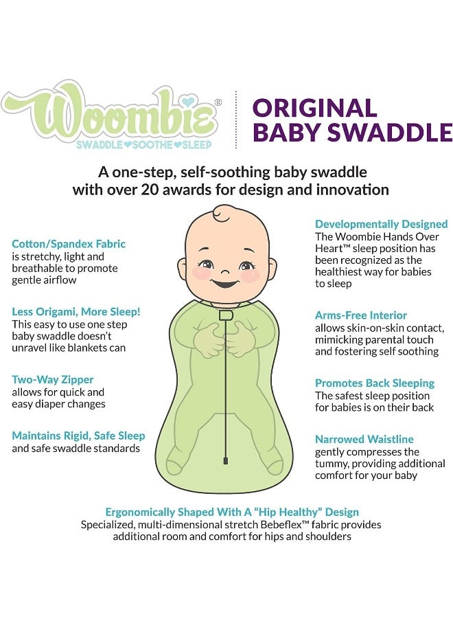 Woombie Original Baby Swaddling Blanket - Soothing, Cotton Baby Swaddle - Wearable Baby Blanket, Freebird, 14-19 lbs