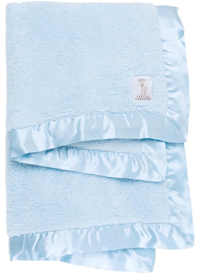 Little Giraffe Chenille Baby Blanket (Blue)