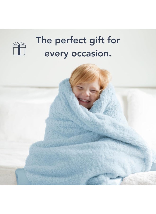 Little Giraffe Chenille Baby Blanket (Blue)