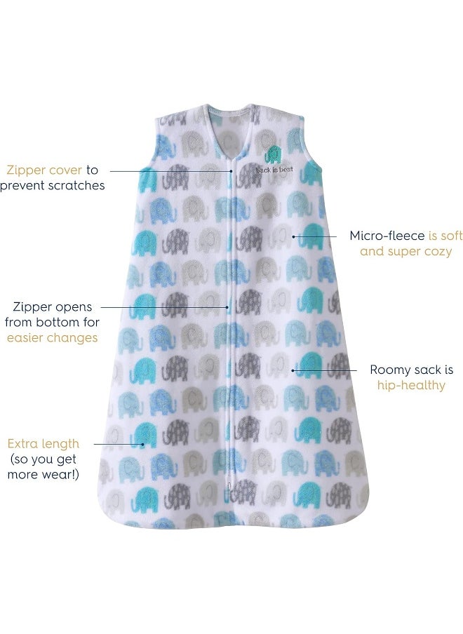 HALO Sleepsack, Micro-Fleece, Elephant Texture, Grey, Medium