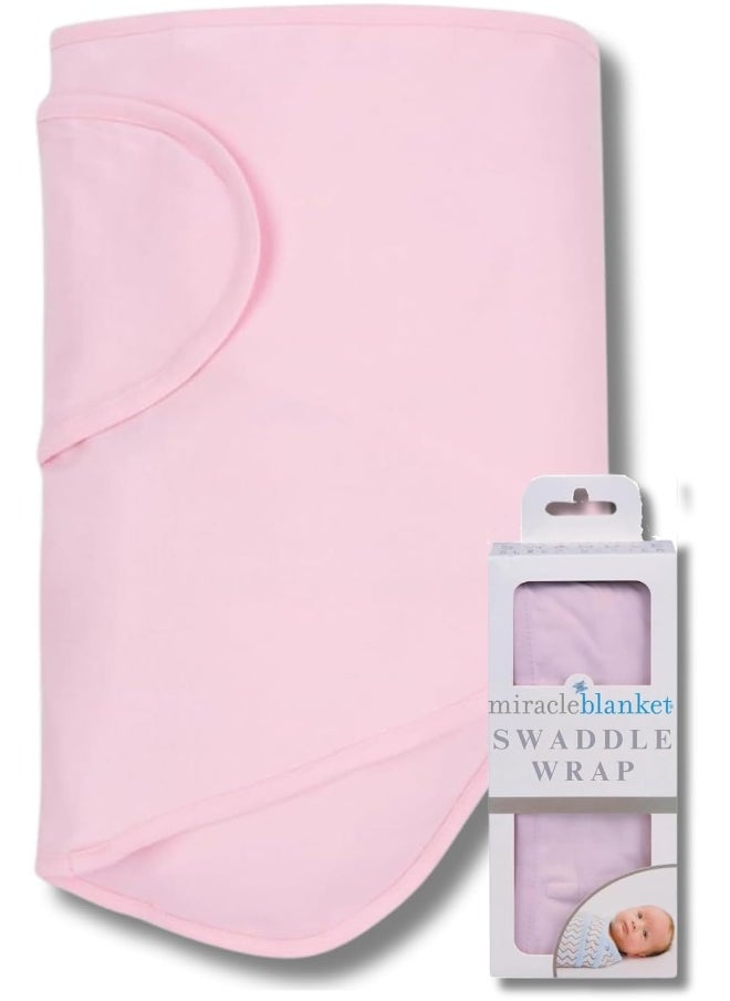 Miracle Blanket Baby Sleep Wearable Swaddle Wrap for Newborn Infant Boy or Girl 0-3 Months, Garden Pink